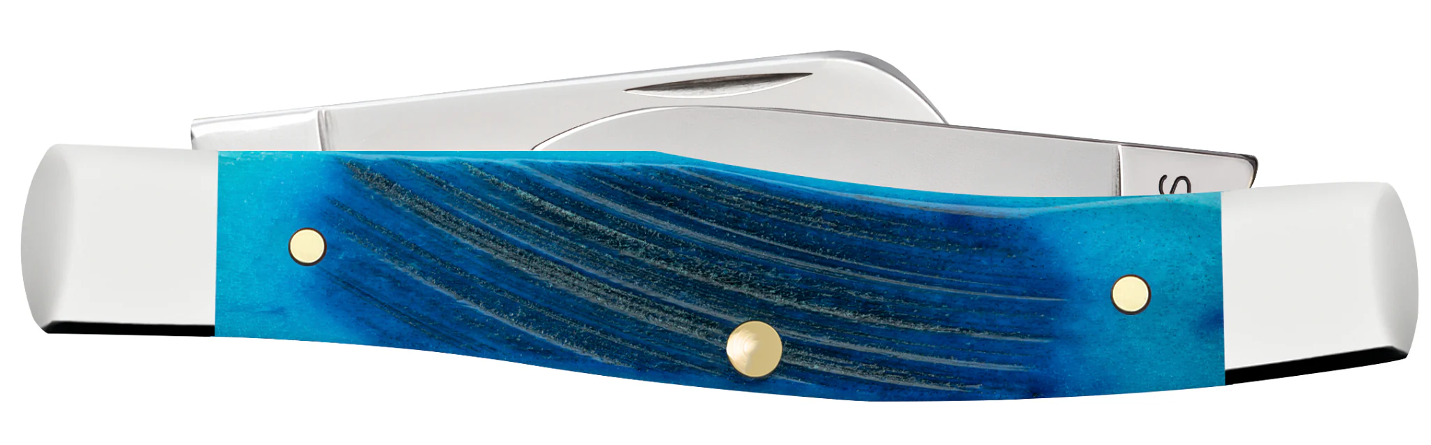 Sawcut Jigged Caribbean Blue Bone Medium Stockman - Image 3