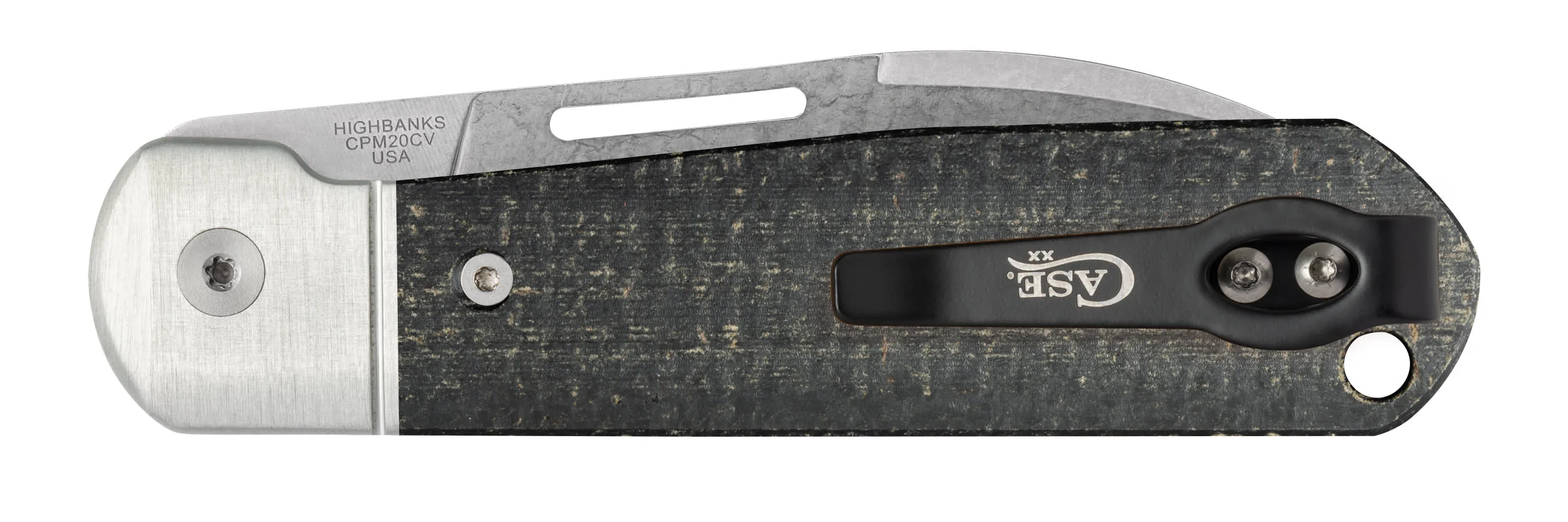 Smooth Black Burlap Micarta® Highbanks® - Image 4