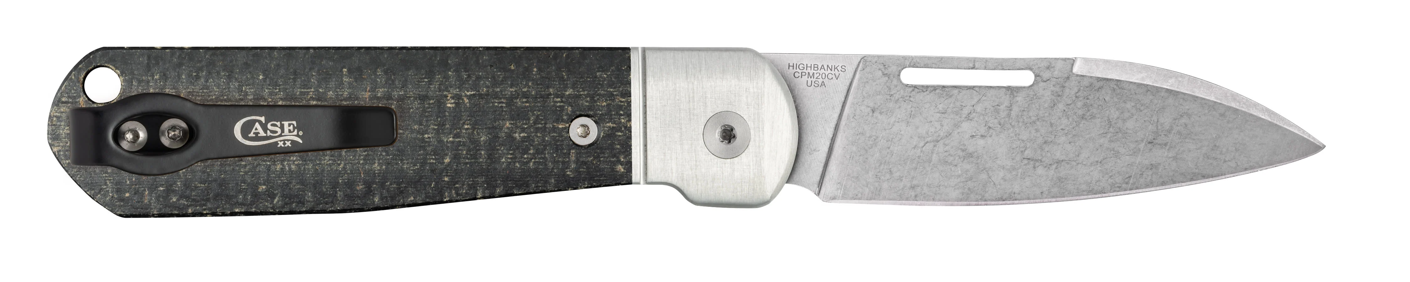 Smooth Black Burlap Micarta® Highbanks® - Image 6