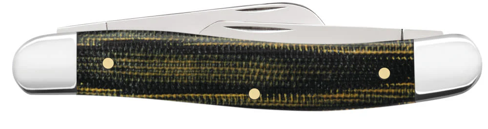 Smooth Black & Green Natural Canvas Micarta® Medium Stockman - Image 3