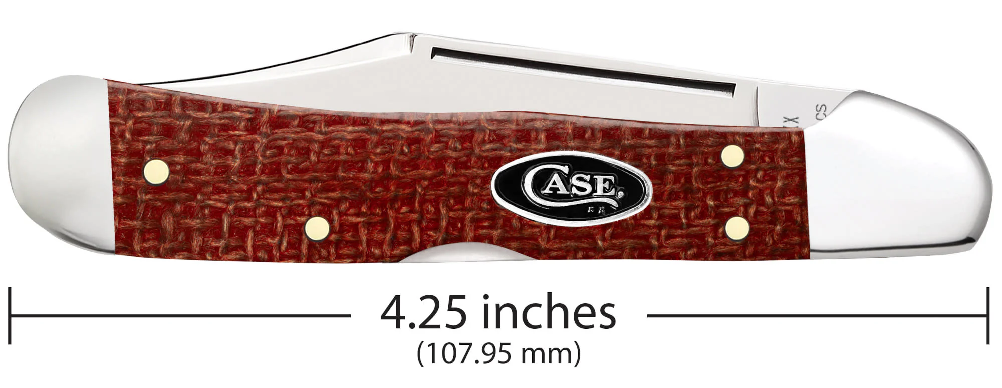 Smooth Dark Red Burlap Micarta® CS CopperLock® - Image 2