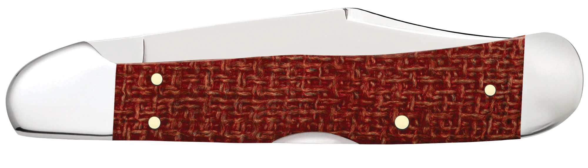 Smooth Dark Red Burlap Micarta® CS CopperLock® - Image 3