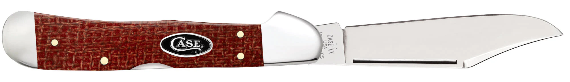 Smooth Dark Red Burlap Micarta® CS CopperLock® - Image 4