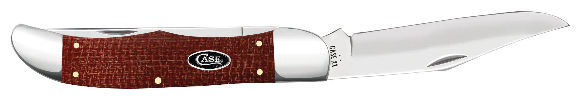 Smooth Dark Red Burlap Micarta® CS Folding Hunter with Sheath - Image 4