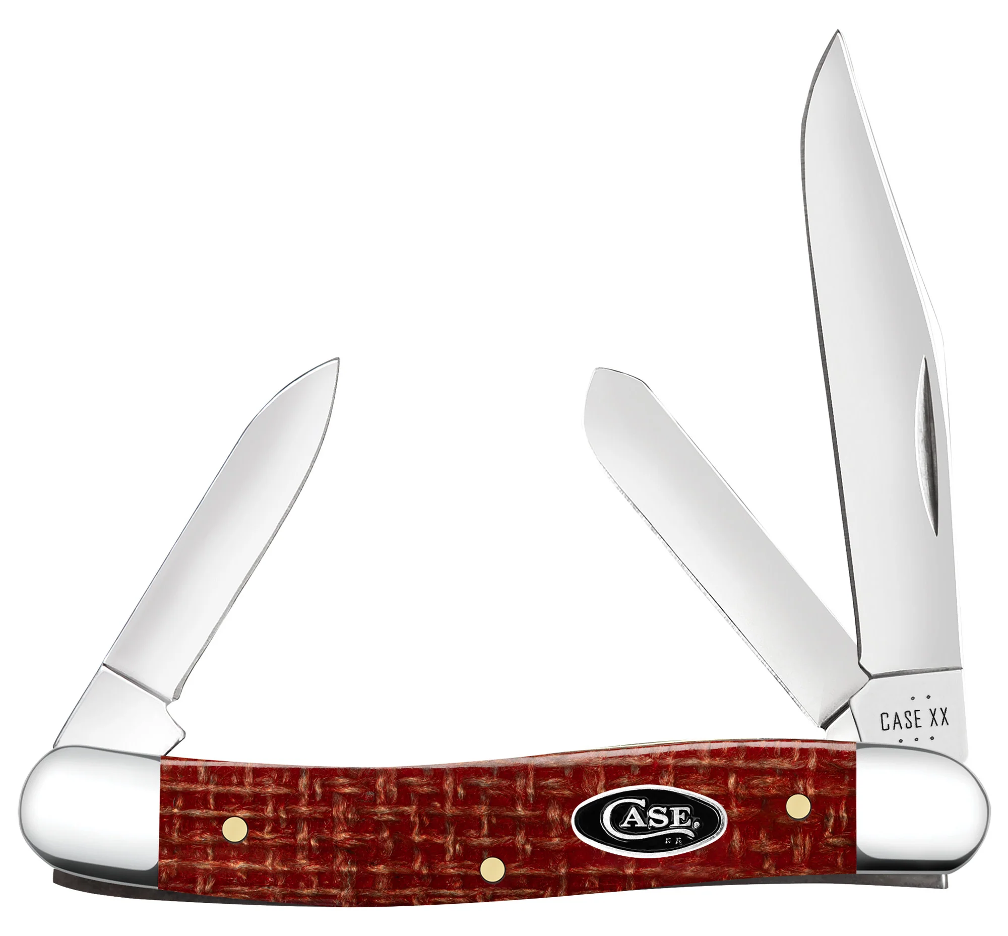 Smooth Dark Red Burlap Micarta® CS Medium Stockman