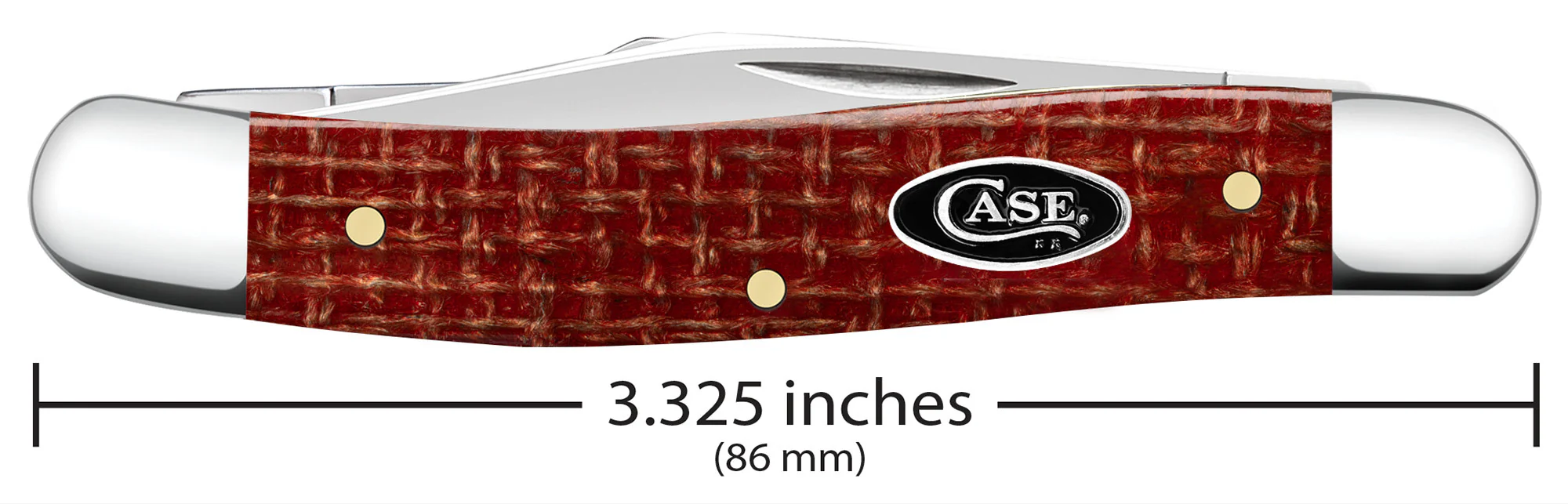 Smooth Dark Red Burlap Micarta® CS Medium Stockman - Image 2