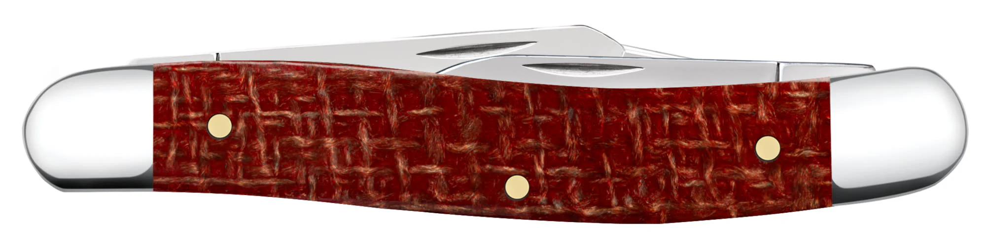 Smooth Dark Red Burlap Micarta® CS Medium Stockman - Image 3
