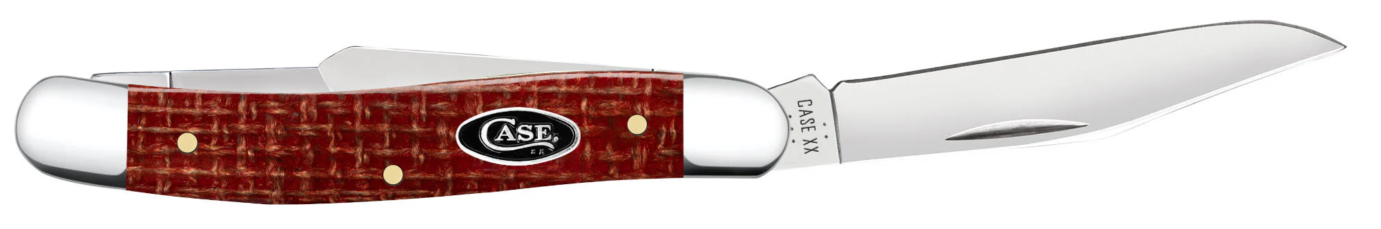 Smooth Dark Red Burlap Micarta® CS Medium Stockman - Image 4