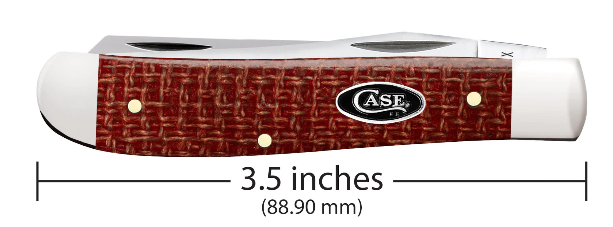 Smooth Dark Red Burlap Micarta® CS Mini Trapper - Image 2