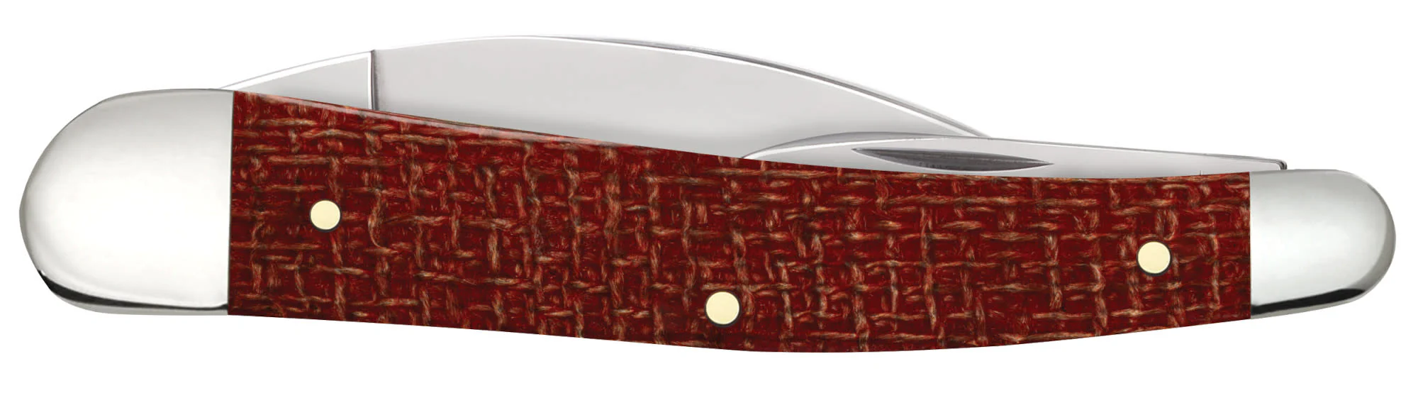 Smooth Dark Red Burlap Micarta® CS Seahorse Whittler - Image 3
