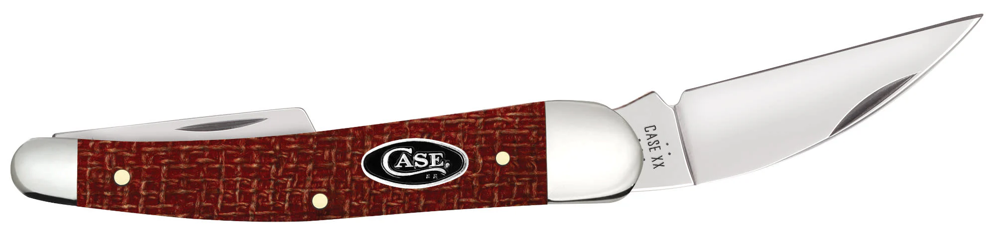 Smooth Dark Red Burlap Micarta® CS Seahorse Whittler - Image 4
