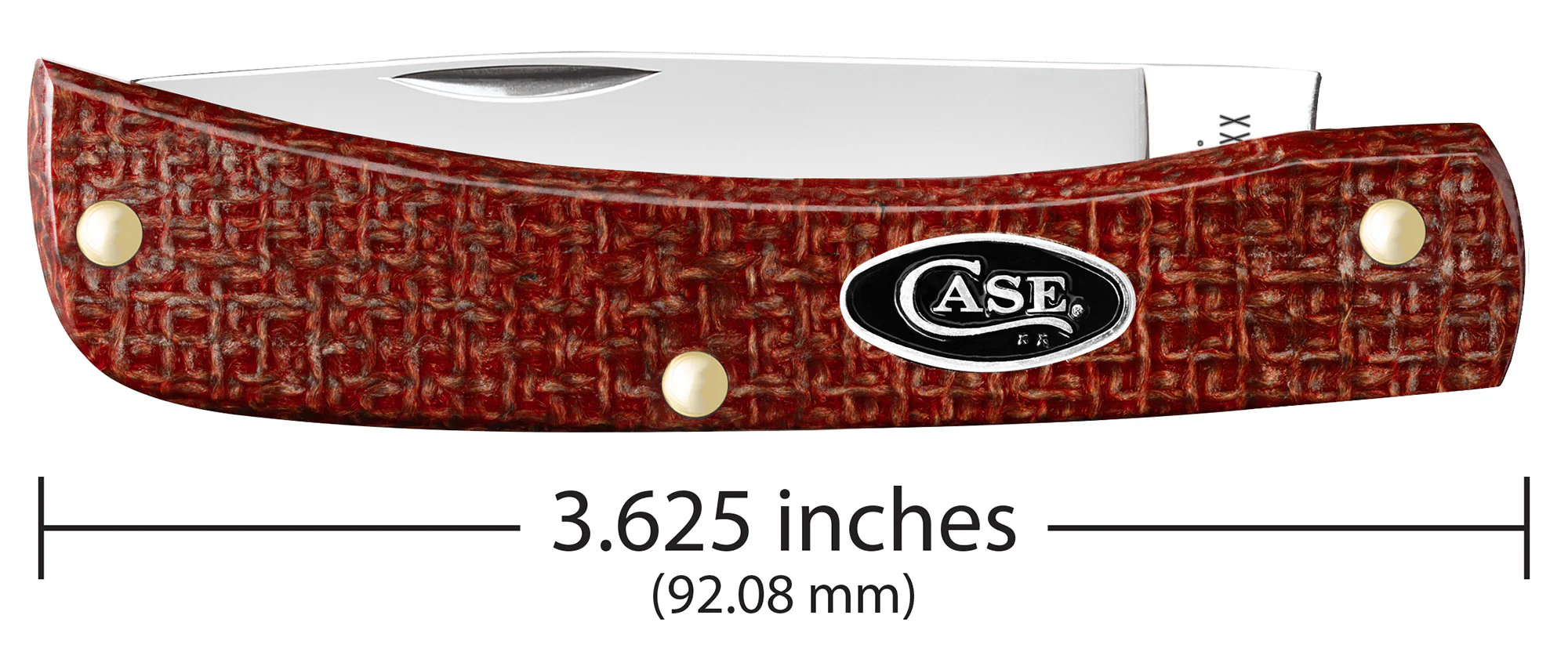 Smooth Dark Red Burlap Micarta® CS Sod Buster® Jr - Image 3