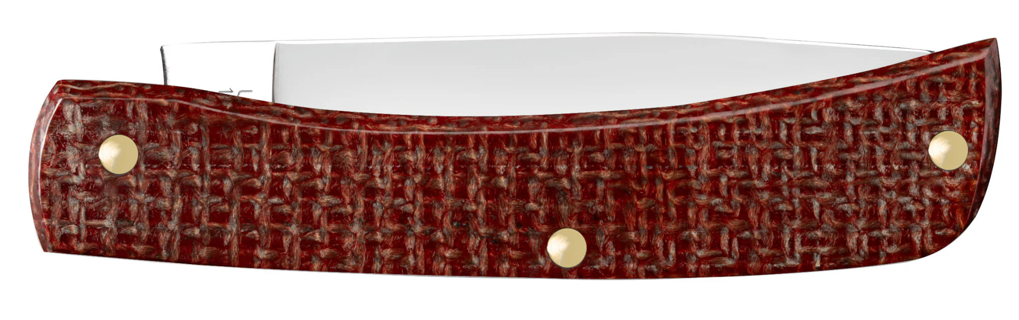 Smooth Dark Red Burlap Micarta® CS Sod Buster® Jr - Image 4