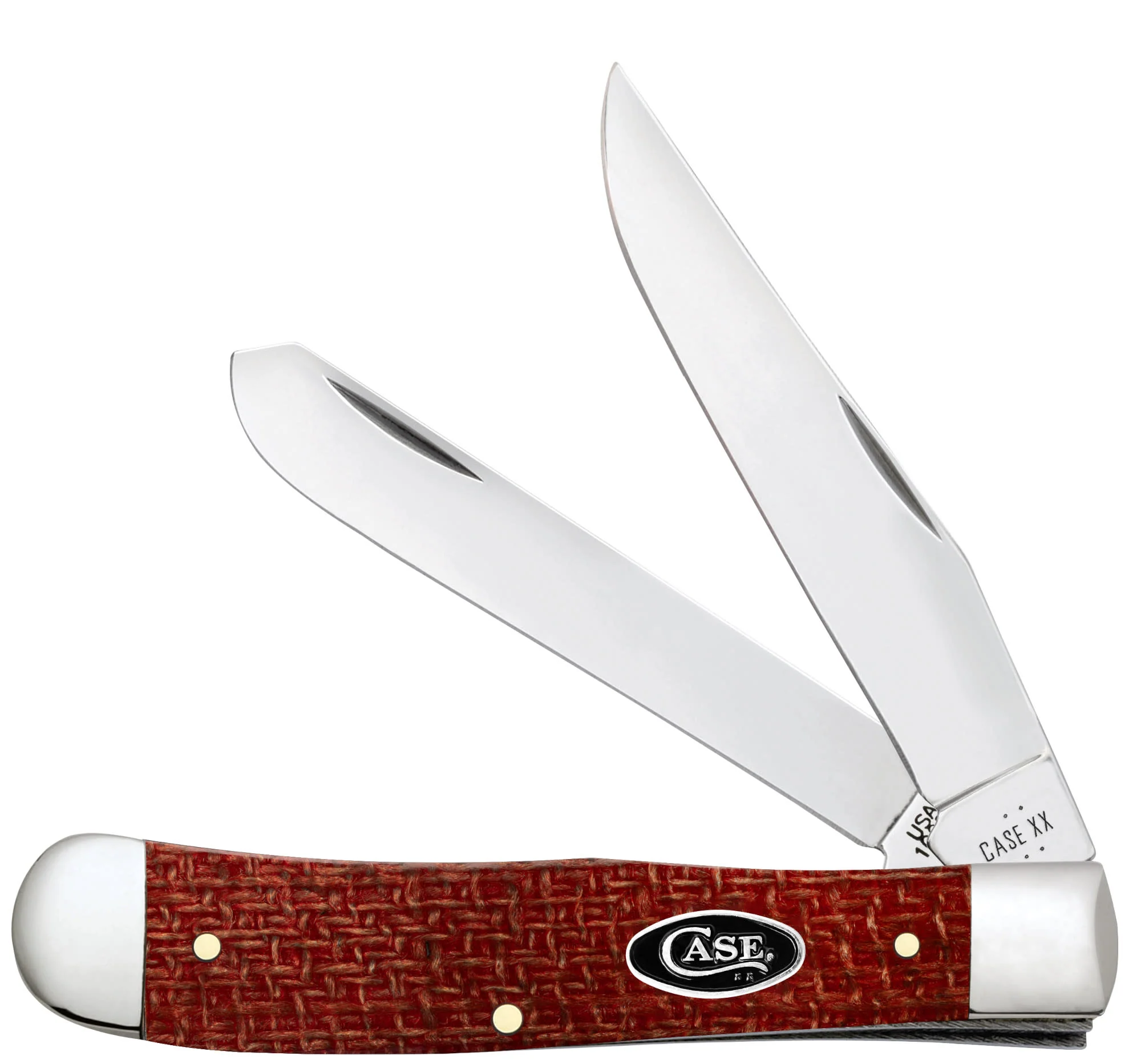 Smooth Dark Red Burlap Micarta® CS Trapper