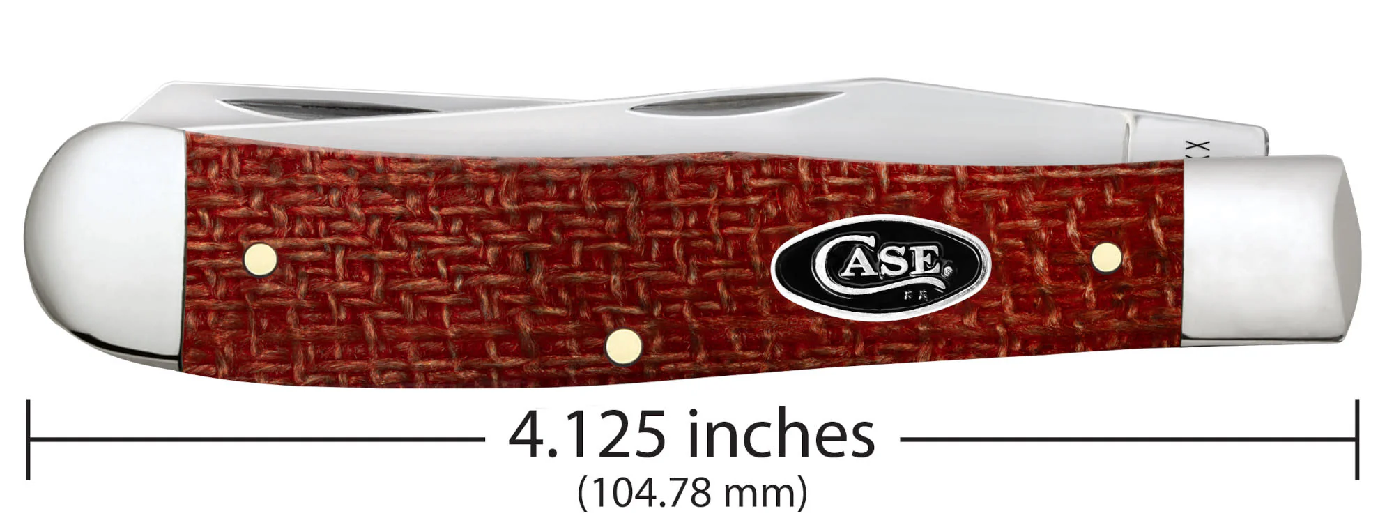 Smooth Dark Red Burlap Micarta® CS Trapper - Image 2