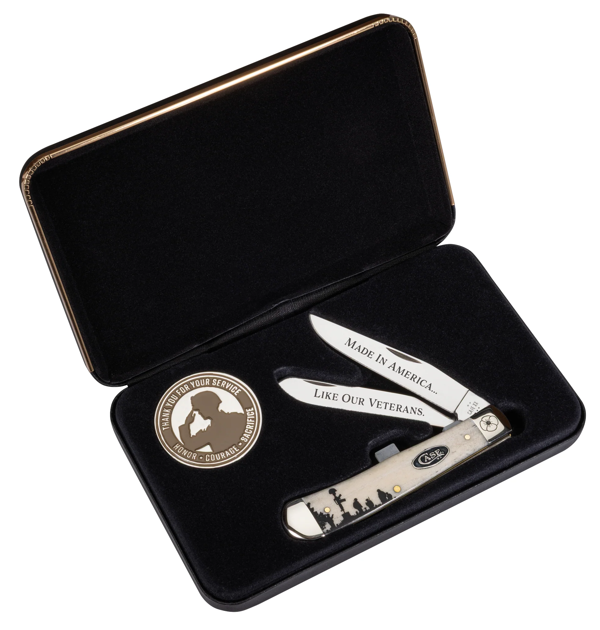 Veterans Day Commemorative Smooth Natural Bone Trapper Gift Set - Image 8