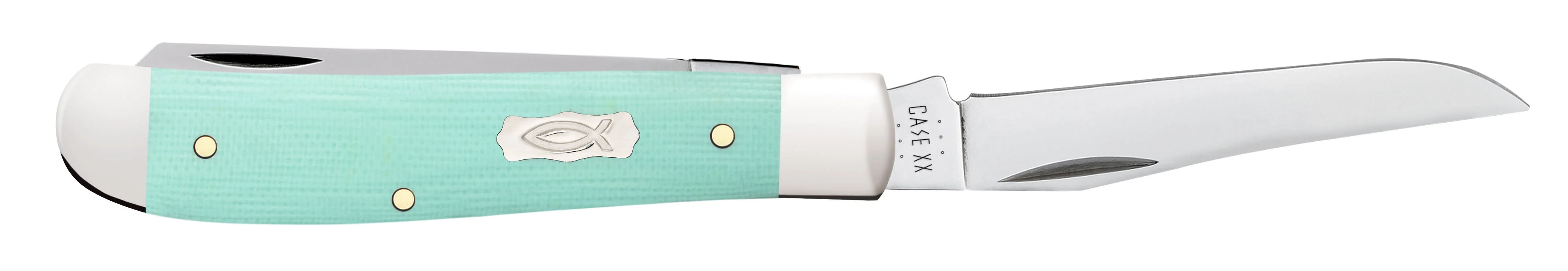 Smooth Seafoam Green G-10 Mini Trapper - Image 4