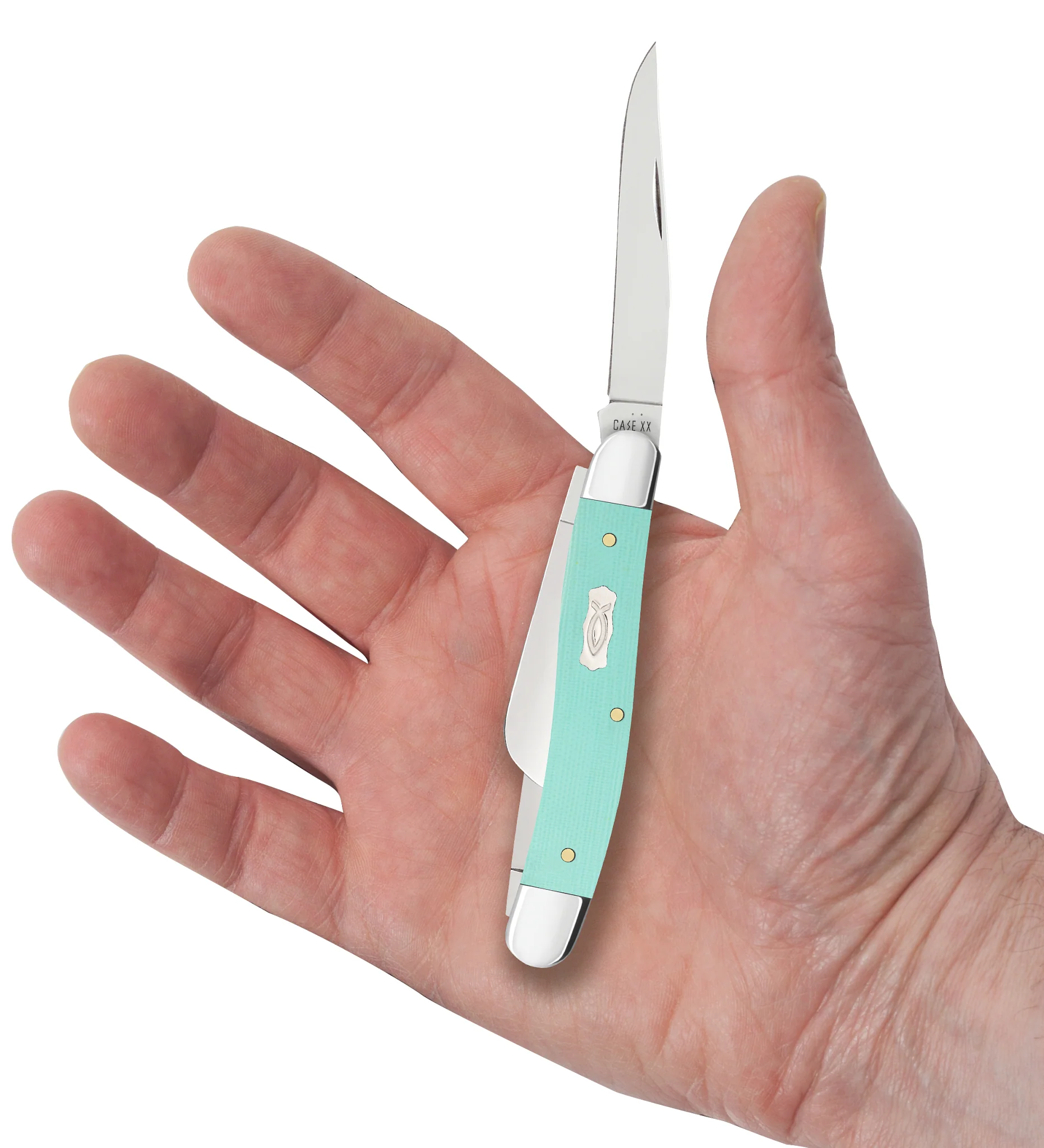 Smooth Seafoam Green G-10 Medium Stockman - Image 5