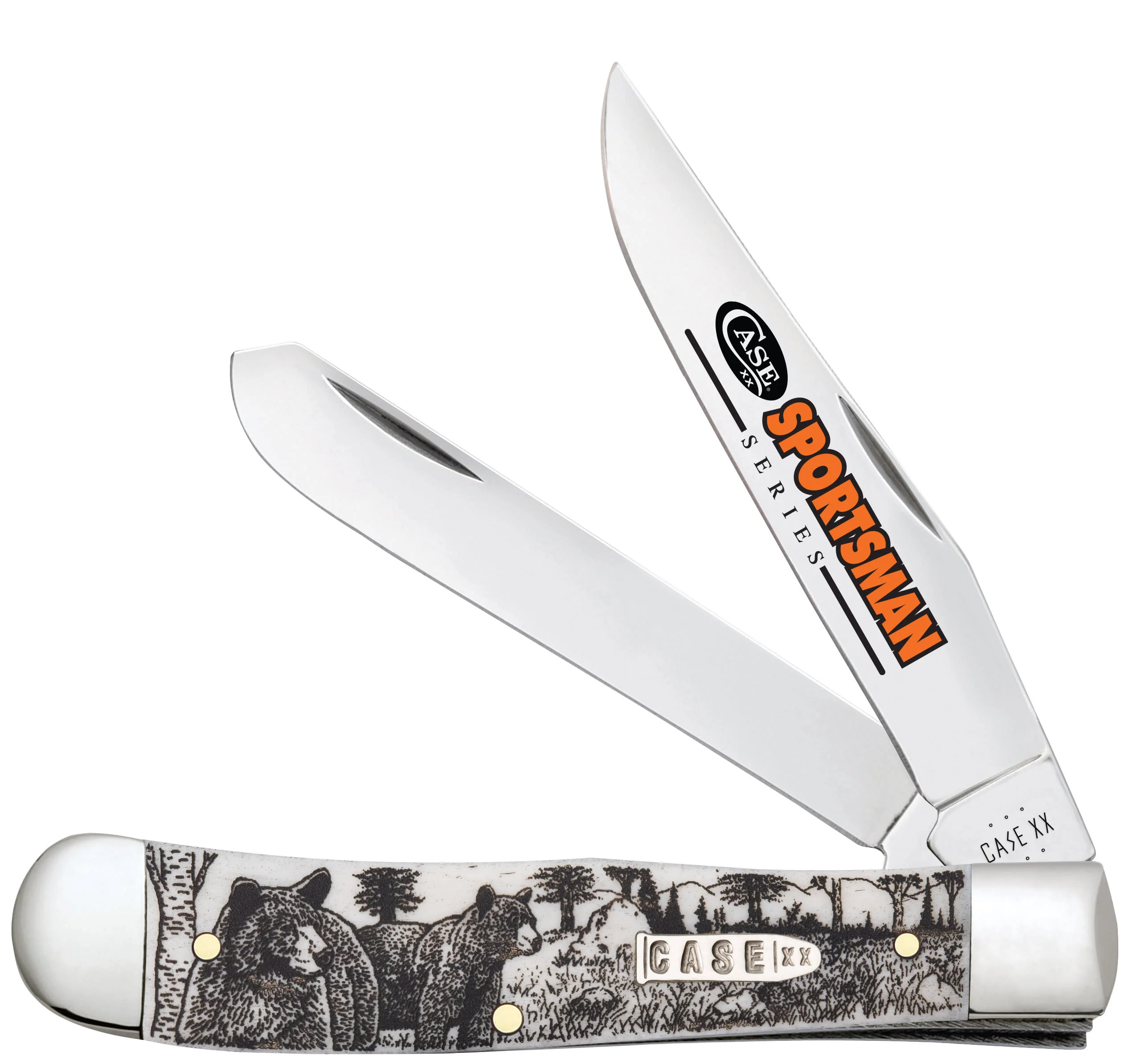 Sportsman Series Bear Embellished Smooth Natural Bone Trapper