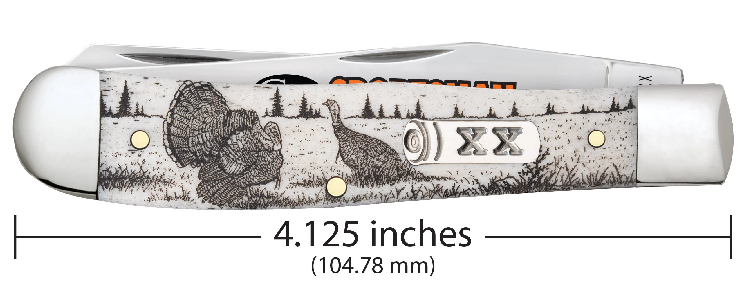 Sportsman Series Turkey Embellished Smooth Natural Bone Trapper - Image 3
