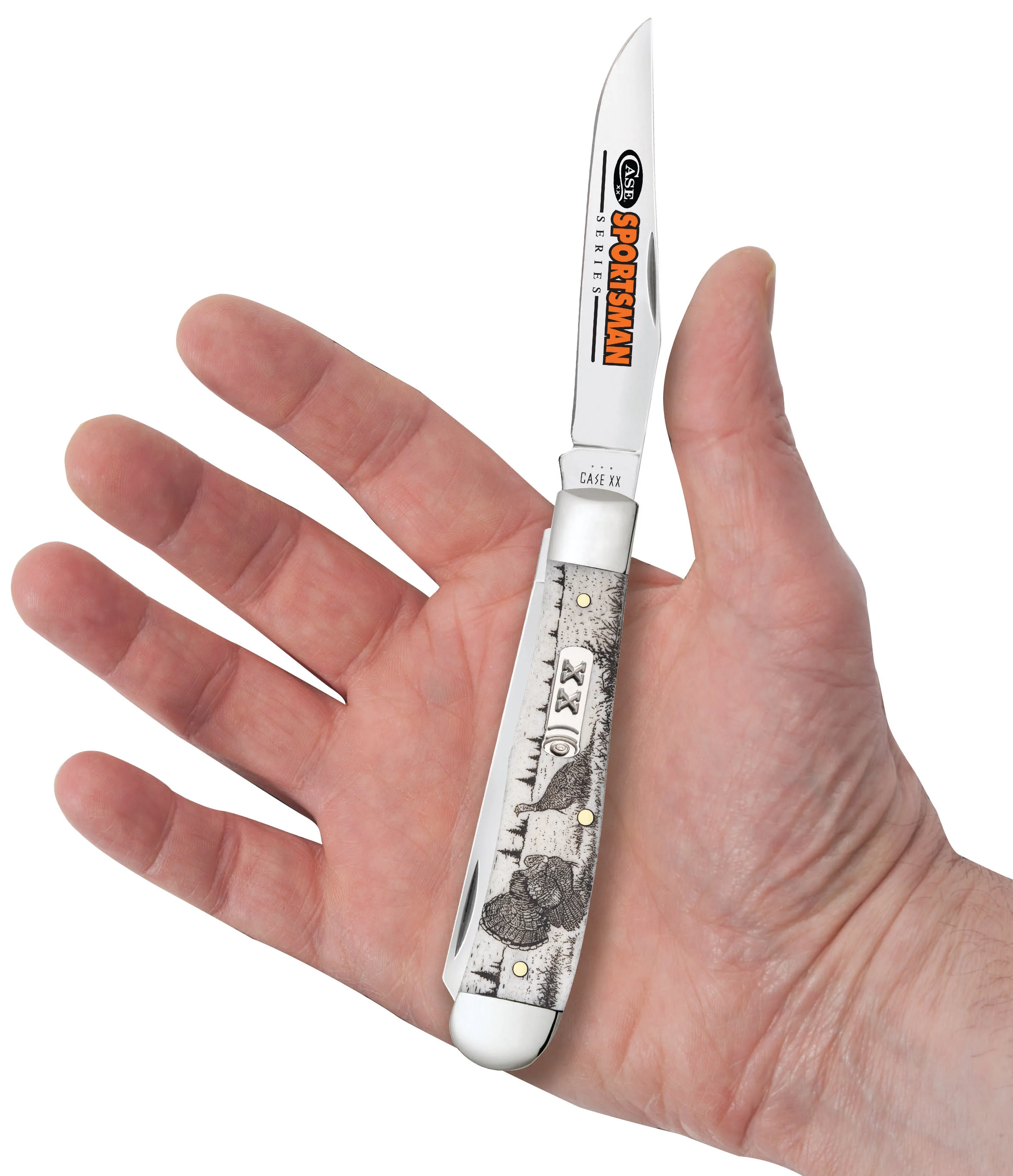 Sportsman Series Turkey Embellished Smooth Natural Bone Trapper - Image 6