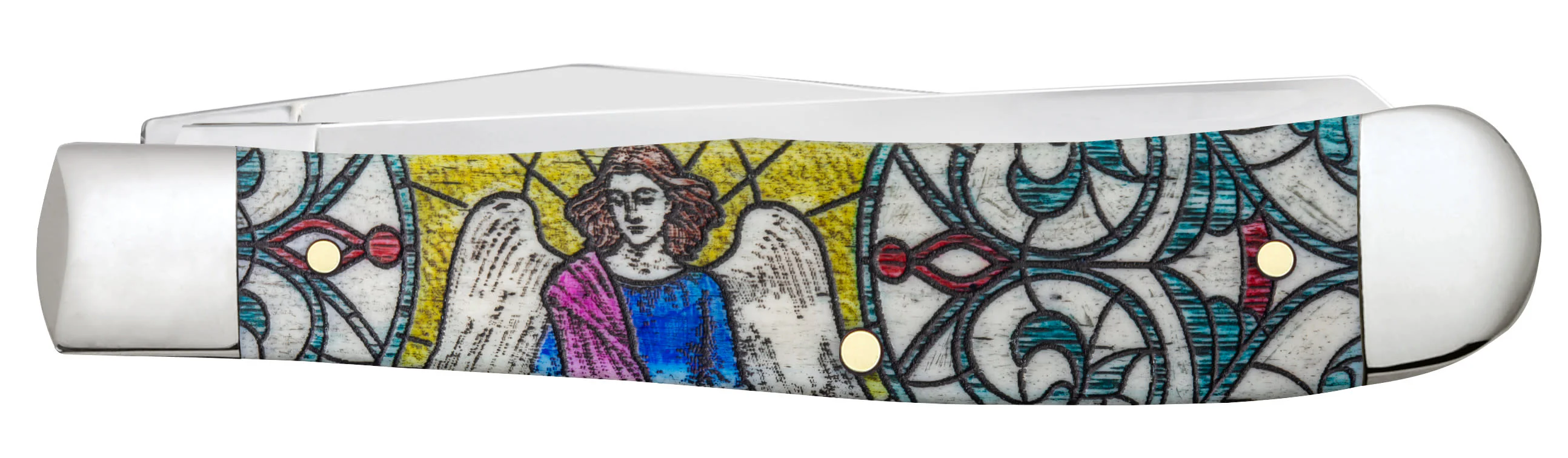 Stained Glass Angel Natural Bone Color Wash Trapper - Image 3