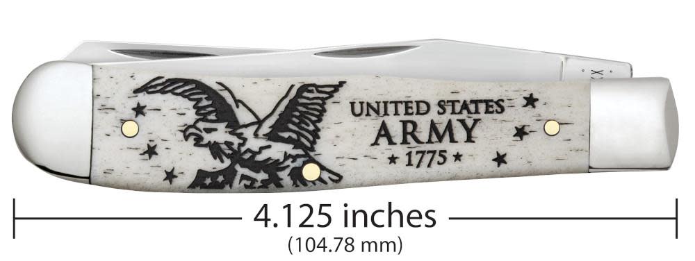 U.S. Army Embellished Smooth Natural Bone Trapper - Image 2