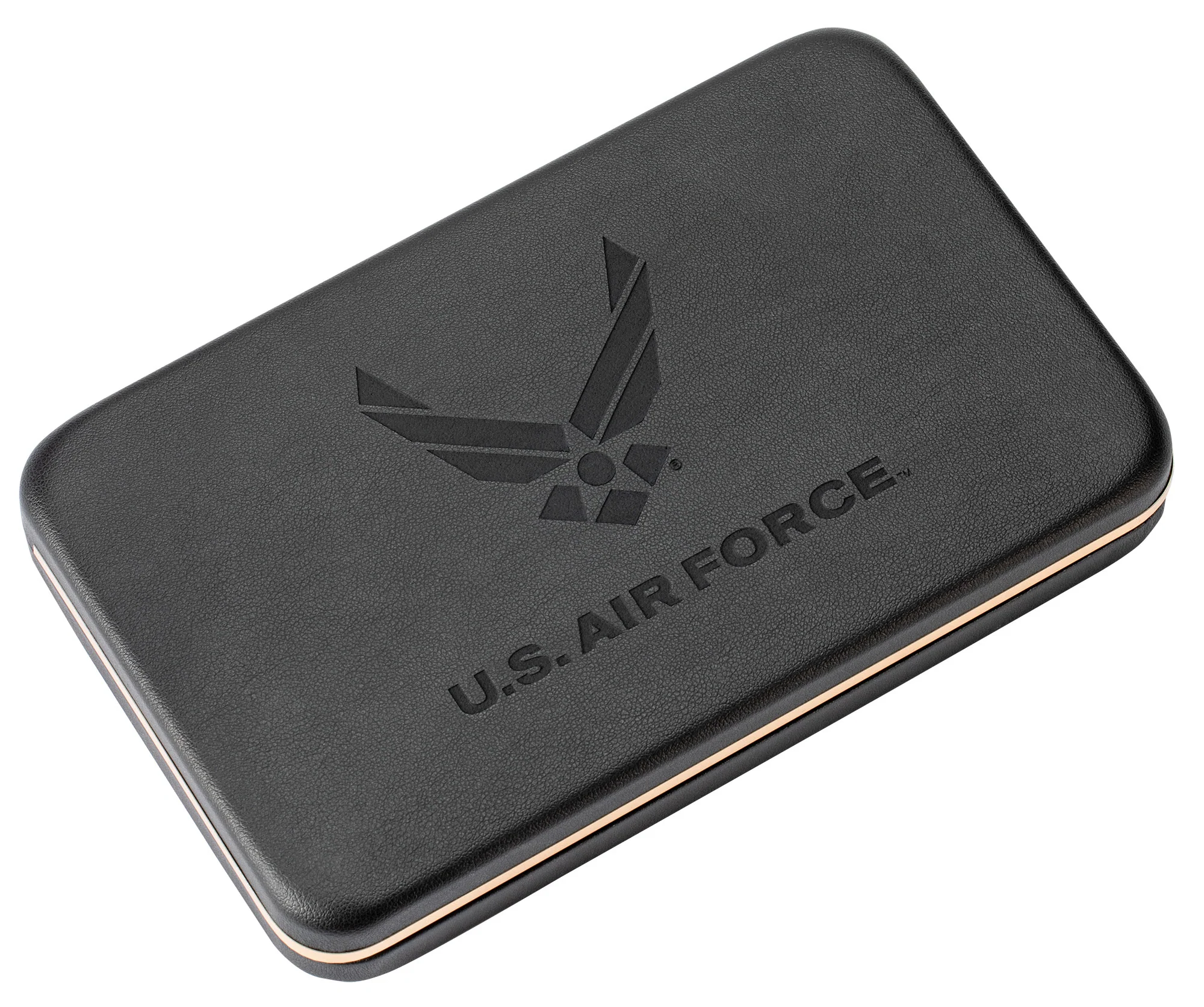 U.S. Air Force™ Smooth White/Blue Synthetic Trapper Gift Set (4254 SS) w/ Embellished Center Bolster - Embellished Jewel Box - Image 6