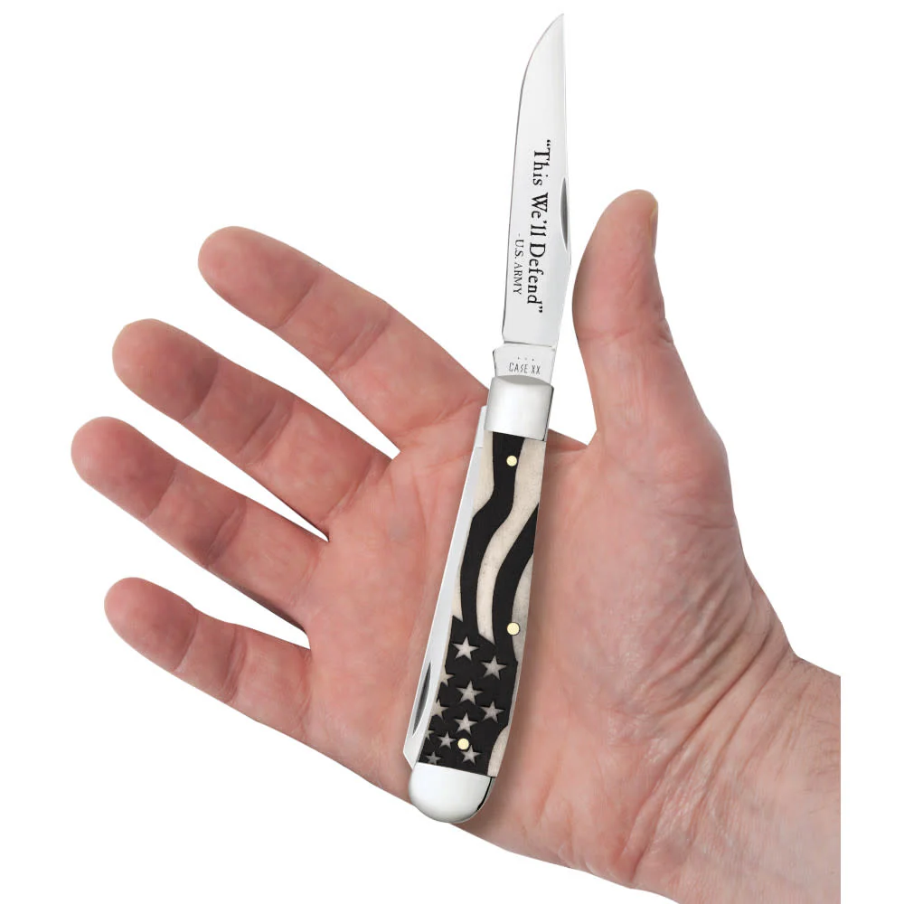 U.S. Army Embellished Smooth Natural Bone Trapper - Image 5