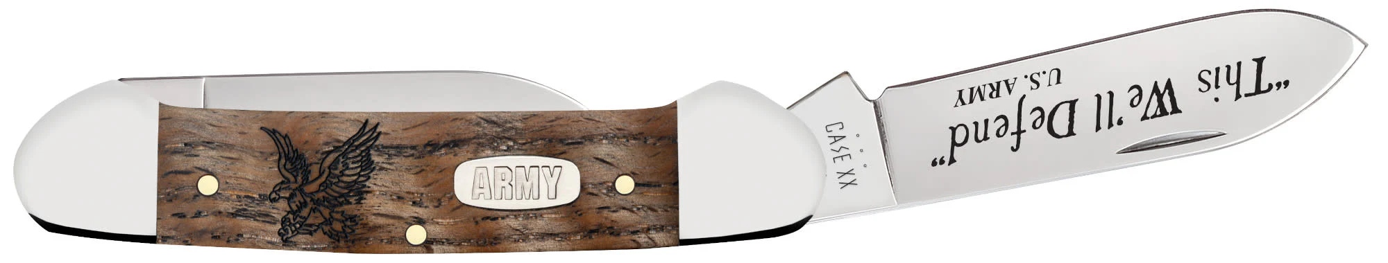 U.S. Army Embellished Smooth Natural Curly Oak Canoe - Image 4