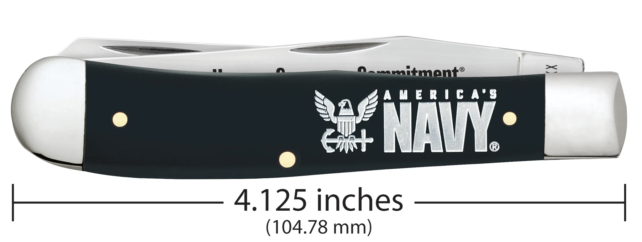 US Navy® Embellished Smooth Black Synthetic Trapper Gift Set - Image 2