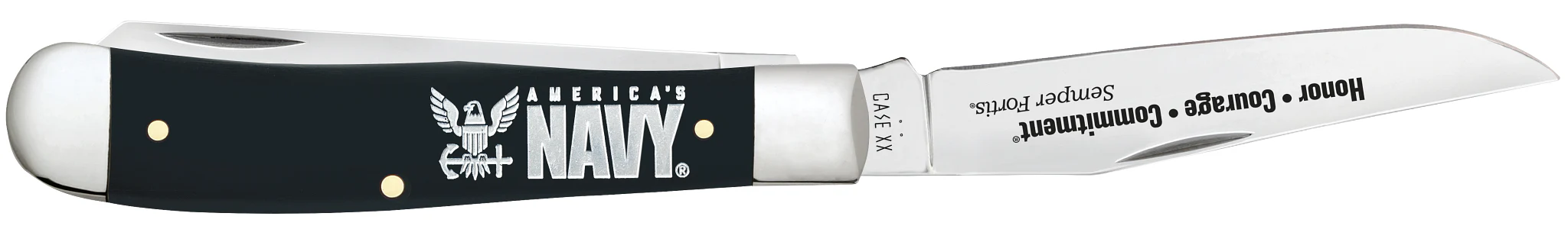 US Navy® Embellished Smooth Black Synthetic Trapper Gift Set - Image 4