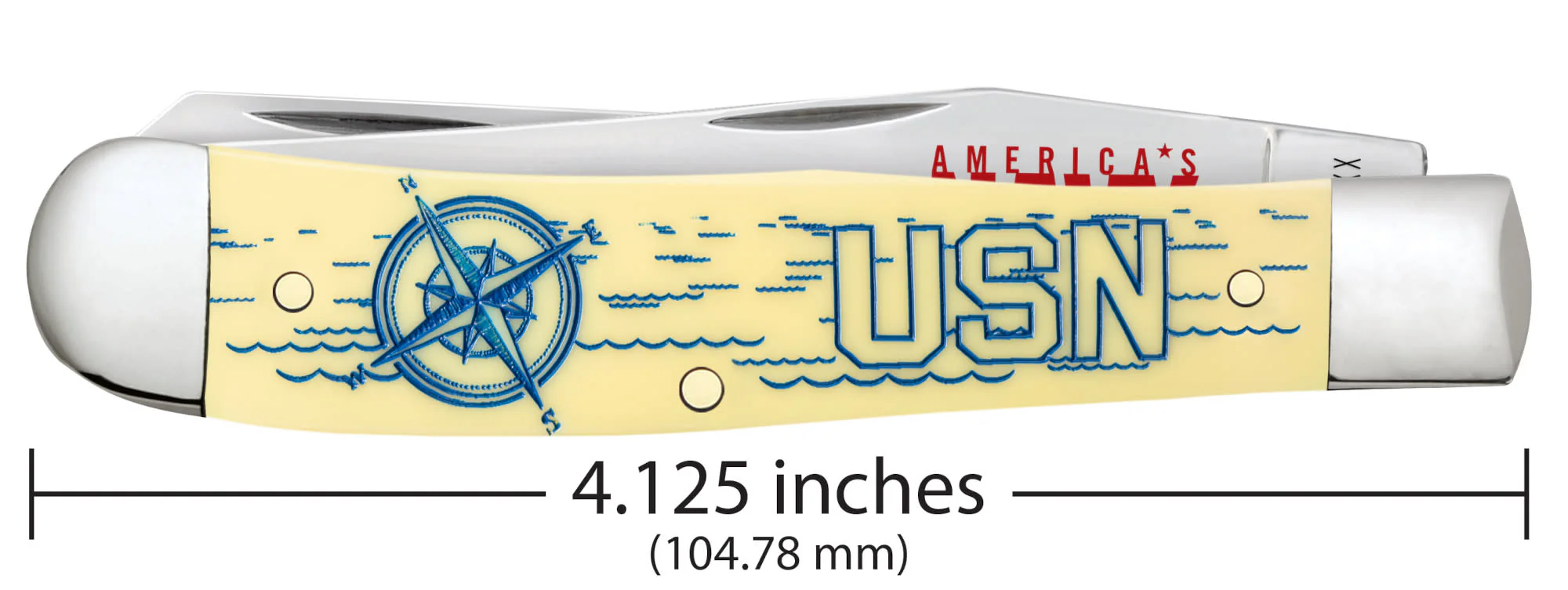 U.S. Navy® Embellished Smooth Yellow Synthetic Trapper - Image 2