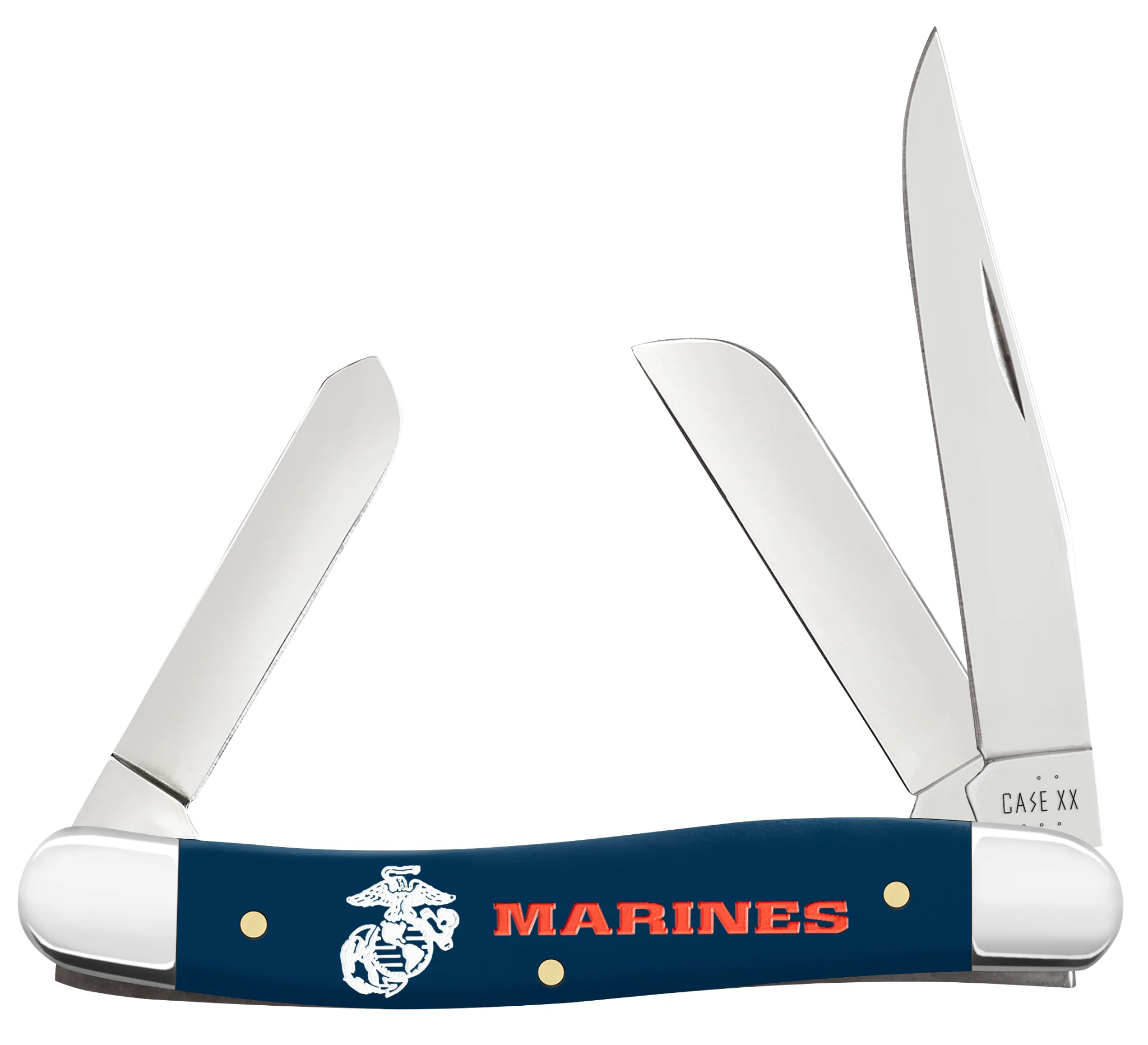 USMC® Embellished Navy Blue Synthetic Smooth Medium Stockman Gift Set