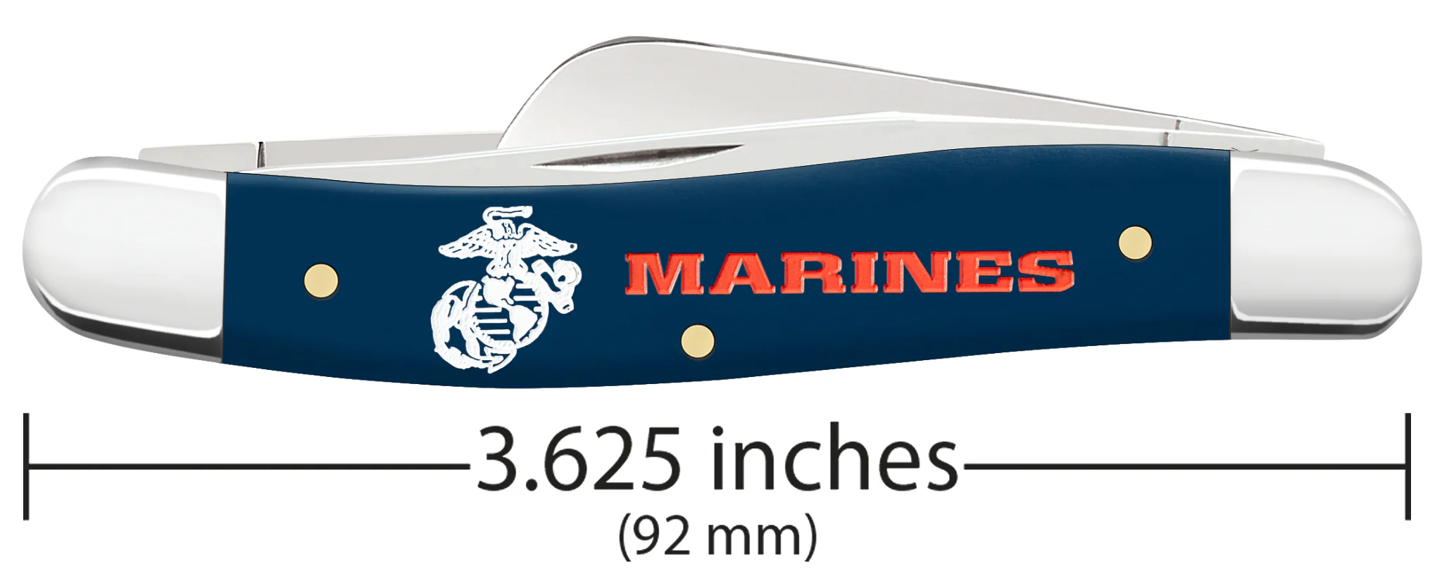 USMC® Embellished Navy Blue Synthetic Smooth Medium Stockman Gift Set - Image 2